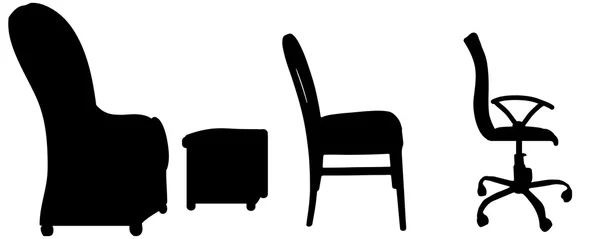Vector silhouettes of chairs. — Stock Vector