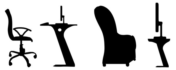 Векторные силуэты кресел
.
