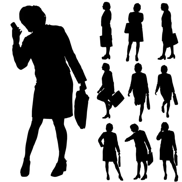 Vector silhouette of businesswoman. — Stock Vector