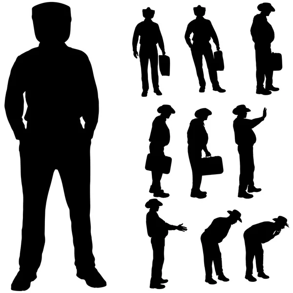 Silhouette vectorielle d'un gros homme . — Image vectorielle