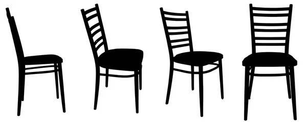Vektor silhuetter av stolar. — Stock vektor