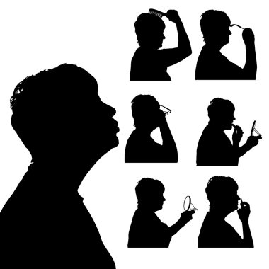 kadın silüeti vektör.