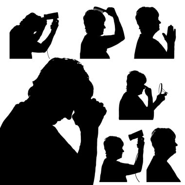 kadın silüeti vektör.