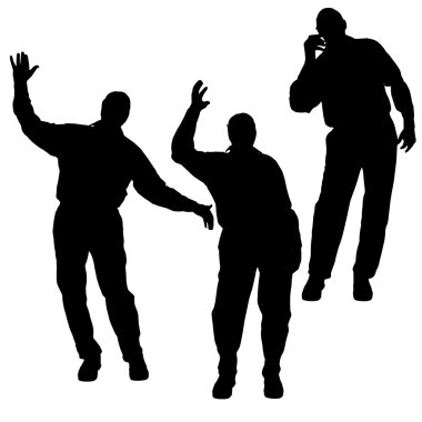 insanların siluet vektör.