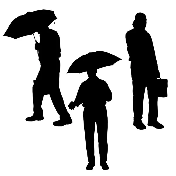 影絵には男と女の傘の下 ベクトル Illustrat ストックベクター C rrows