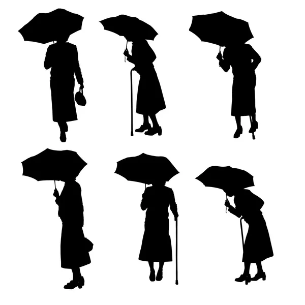 Silhouette vectorielle des personnes âgées . — Image vectorielle