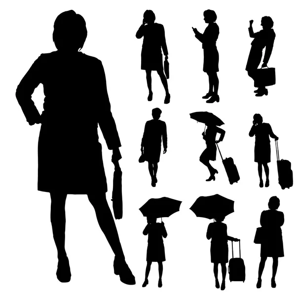 Vector silhouette of businesswoman. — Stock Vector