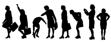 iş kadını siluet vektör.