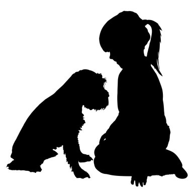 vektör çocuk silüeti. 