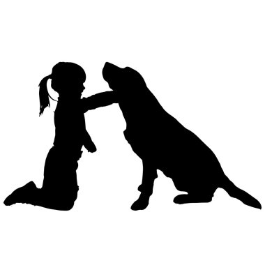 vektör çocuk silüeti. 