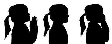 Kızın siluet vektör.