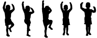 Kızın siluet vektör. 