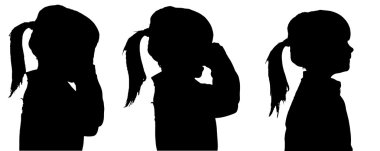 Kızın siluet vektör.