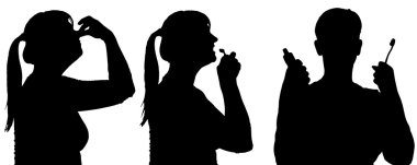 insanların siluet vektör.