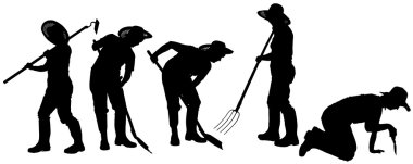 bir bahçıvan siluet vektör.