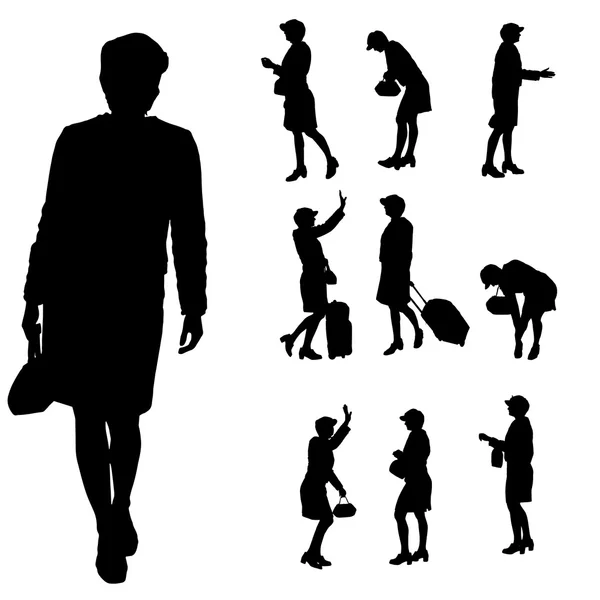 Silhouette vectorielle d'une femme — Image vectorielle