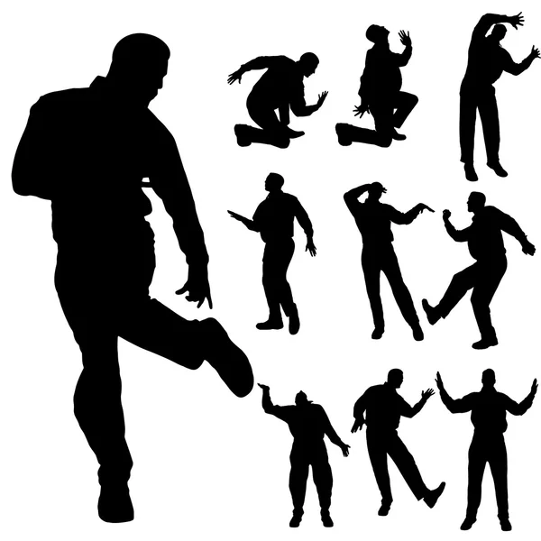 Vector silhouet van mannen. — Stockvector