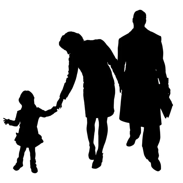 Vector silhouet van familie. — Stok Vektör