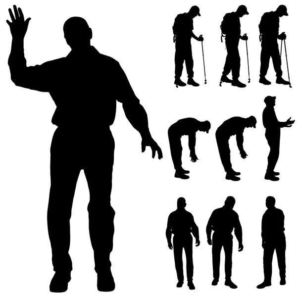 Silhouette vectorielle des personnes âgées . — Image vectorielle