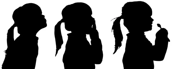 Vector silhouette of girl. — Stock Vector