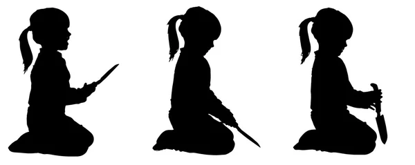 Vector silhouette of girl. — Stock Vector