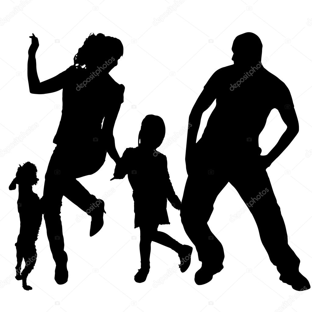 Vector silhouette of people.