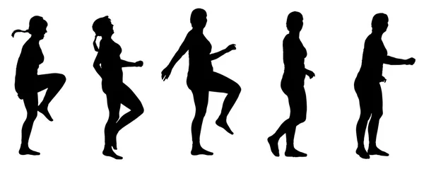 Silhouette vectorielle d'une femme qui court . — Image vectorielle