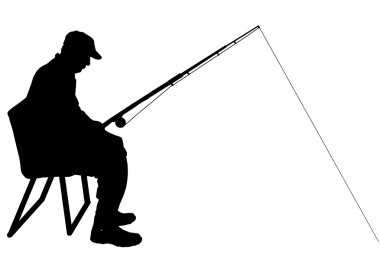 balıklar bir adam siluet vektör.