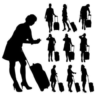 iş kadını siluet vektör.