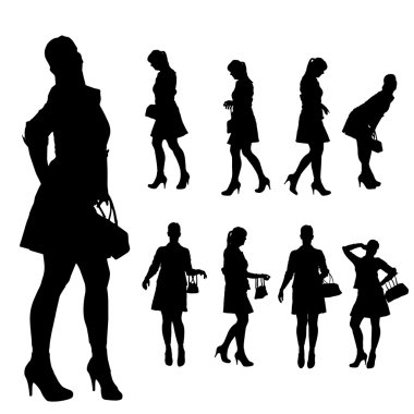 bir kadının siluet vektör.