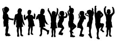 Kızın siluet vektör. 