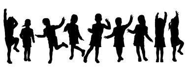 Kızın siluet vektör. 