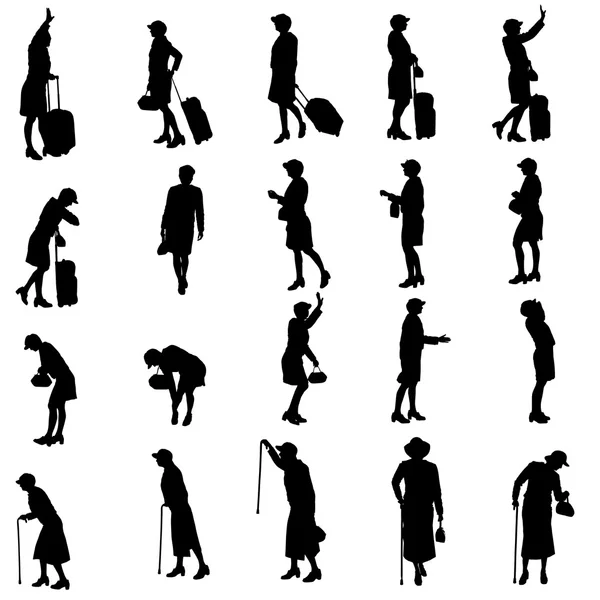 Silhouette vectorielle des femmes . — Image vectorielle