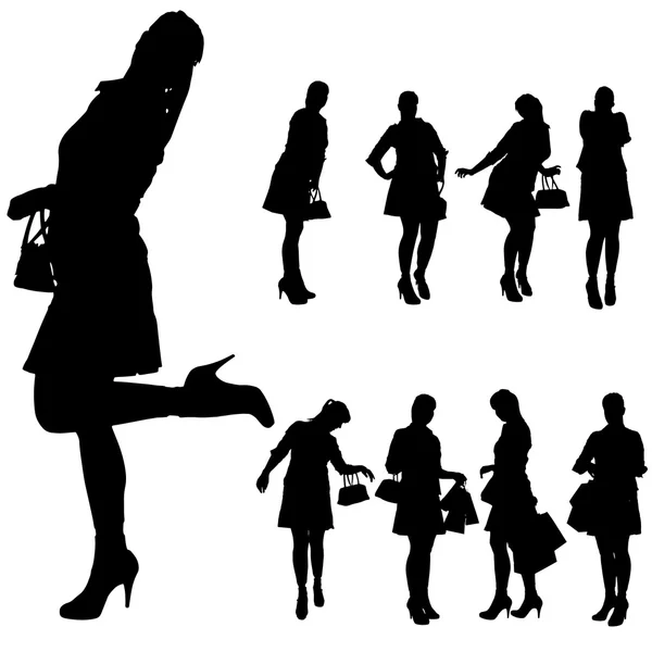 Vector silhouet van een vrouw. — Stockvector