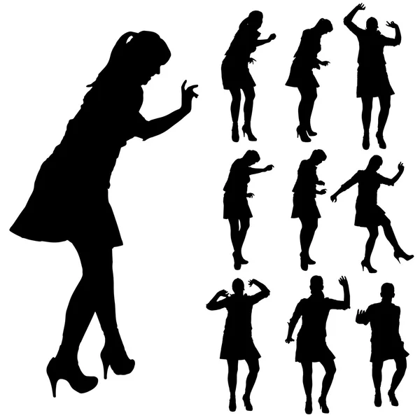 Vector silhouette of a woman. — Stock Vector