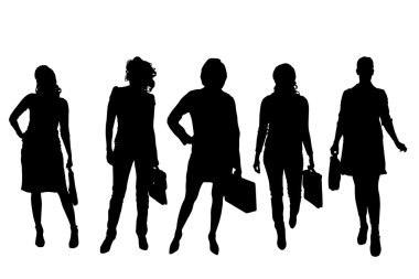 iş kadını siluet vektör.