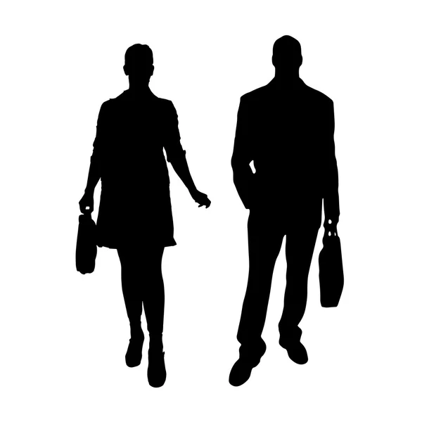 Vector silhouette of business people. — Stock Vector