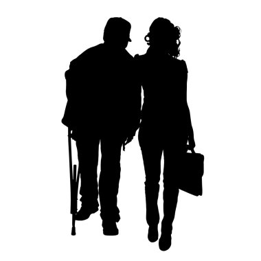 Eski insanların siluet vektör.