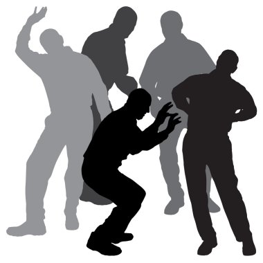 Eski insanların siluet vektör.