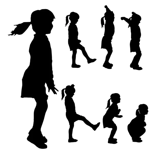 Silhouette vectorielle de fille . — Image vectorielle