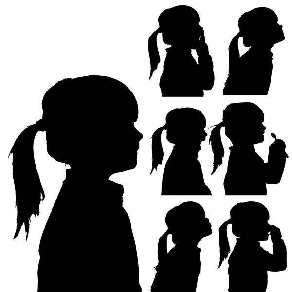 Vector silhouette of girl. — Stock Vector