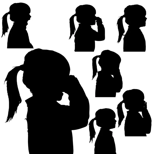 Silhouette vettoriale della ragazza . — Vettoriale Stock