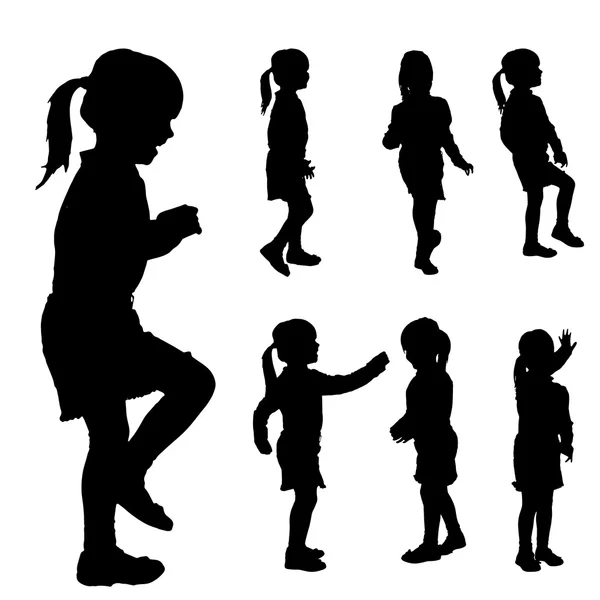 Vector silhouette of girl. — Stock Vector