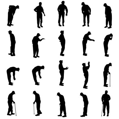 Eski insanların siluet vektör.