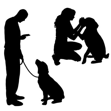 insanların siluet vektör.