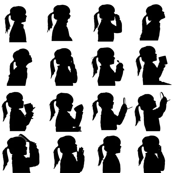 Vektor Silhouette von Mädchen. — Stockvektor