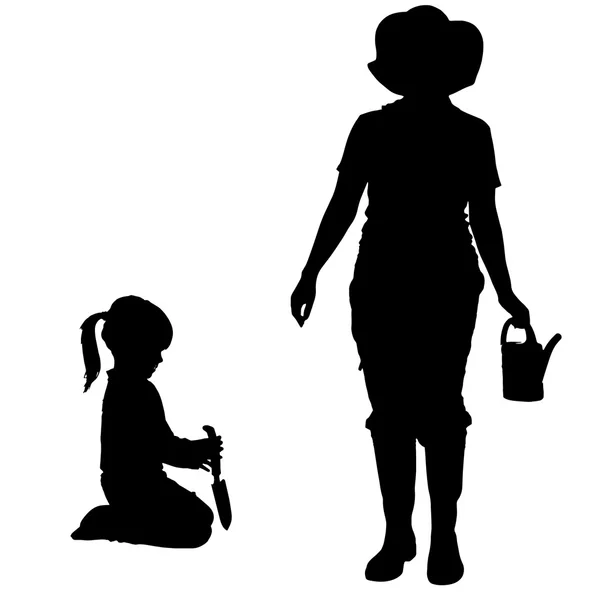 Vector silhouet van de vrouw. — Stockvector