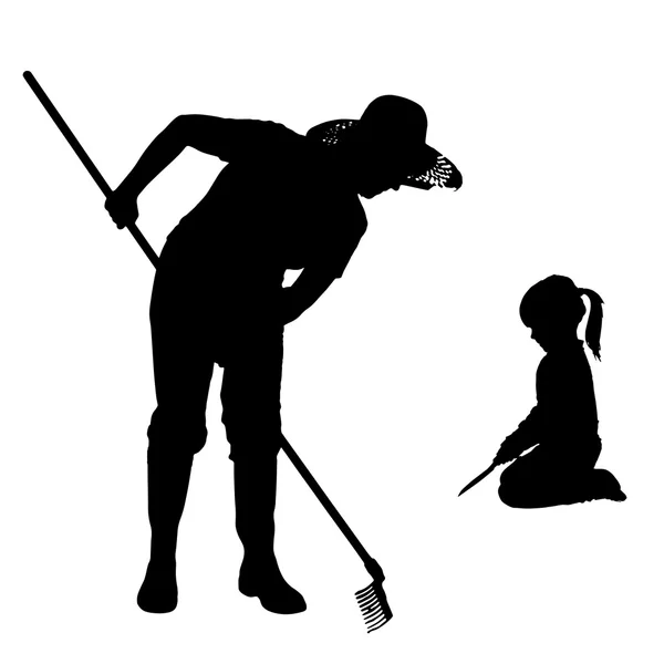 Vector silhouet van de vrouw. — Stockvector