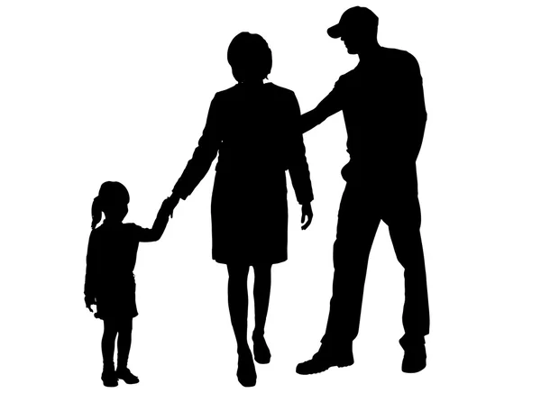 Vector silhouette of family. — Stock Vector