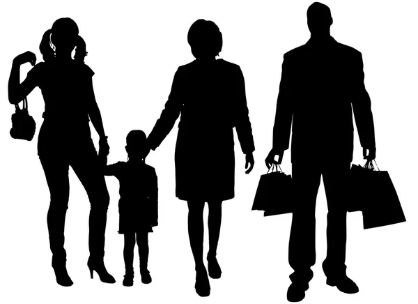 Vector silhouette of family. — Stock Vector